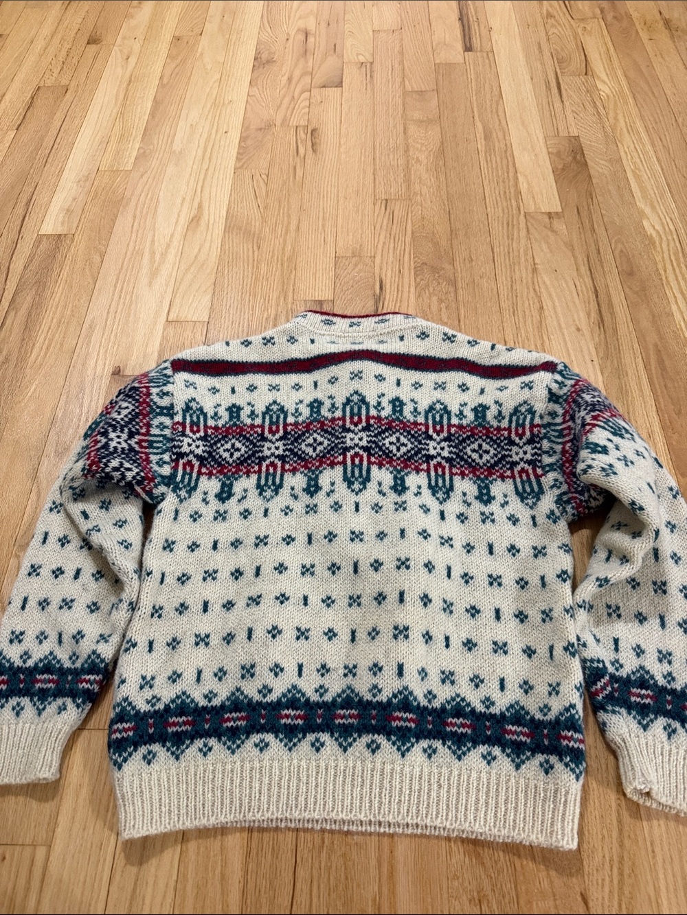 Vintage L.L. Bean Wool Fair Isle Nordic Sweater Sz M - Picture 6 of 6